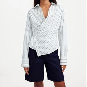 Madewell White Striped Button Down Shirt